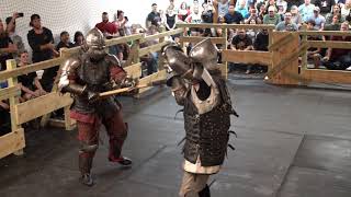 Brutal armored combat axe fight full contact steel weapons in Dallas Texas [upl. by Orabel]