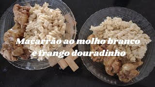 Receita Macarrão ao molho branco e frango douradinho [upl. by Scever987]