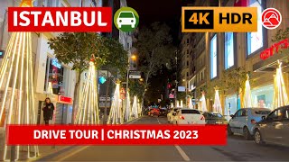 HDR Istanbul Christmas Driving Tour At Night4k 60fps [upl. by Carroll]