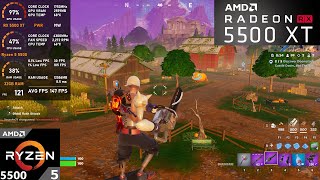 RX 5500 XT  Ryzen 5 5500  Fortnite Performance Mode amp DX12 [upl. by Yelac]