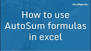 How to Use AutoSum in Excel [upl. by Jezabel645]