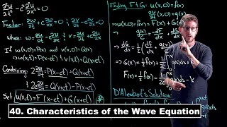 Characteristics of the Wave Equation  Partial Differential Equations  Lecture 40 [upl. by Derte]