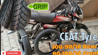 HF Deluxe Tubeless Ceat Tyre Change  MRF टायर बदलवा कर Ceat टायर डलवा दिए  Upgrade Bike Tyre [upl. by Eissej]