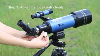 2024 Review TELMU Telescope 70mm Aperture 400mm Mount Astronomical Refracting Telescope Adjustable [upl. by Lanrev]