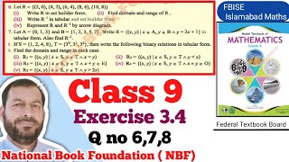 Class 9 Exercise 34 NBF Maths Ex 34 Class 9th federal board FBISE Math national Book foundation [upl. by Maunsell]