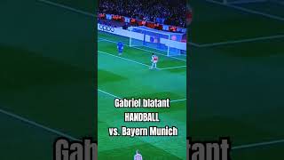 Gabriel handball in Arsenal 22 Bayern Munich controversial noncall for quotkids mistakequot [upl. by Rbma]