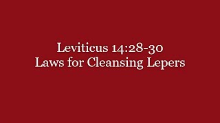 136 Leviticus 142830 Laws for Cleansing Lepers [upl. by Ennaed640]