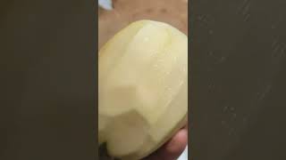 SO GREEN BUT TURNING YELLOW INSIDE😯 amazing papaya fruit asmrsounds peeling slicing shorts [upl. by Ahron106]