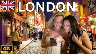 Central London Walking Tour  Oxford Street Tottenham Court Covent Garden Nightlife 4K [upl. by Myrah]