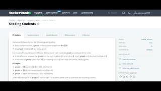 Hackerrank  Grading Students  Problem Solving  Basic  C [upl. by Attebasile]