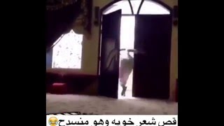 قص شعر خويه وهومنسدح ههههههههه قهره [upl. by Enaujed]