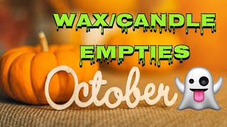 OCTOBER WAX EMPTIES wax vendorwax scentsational betterhomesandgardens waxwednesday [upl. by Niki284]