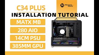 C34PLUS installation tutorial partⅠ：C34PLUSMATX MB280AIOATX PSU385MM GPUinstallation pcbuild [upl. by Sivart622]