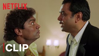 Chota Chattri Comedy Scene  Paresh Rawal VS Johnny Lever  Awara Paagal Deewana  Netflix India [upl. by Weitman]