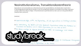 Neoinstitutionalismus Transaktionskostentheorie  Organisation [upl. by Alikee495]