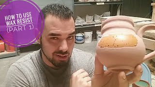 How to use WAX RESIST on your POTTERY part 1 [upl. by Niatsirhc]