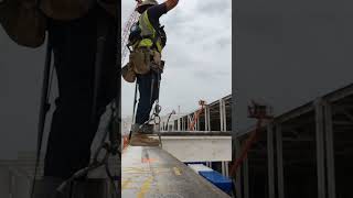 Ironworkers filling bays ironworker crane welding construction steel [upl. by Leroj350]