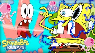 EVERY Jellyfish Sting Ever ⚡️ SpongeBob [upl. by Zsazsa76]