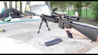 Shooting Test  We Tech Airsoft Gas Blowback M16A3 DMR Build [upl. by Stephine]