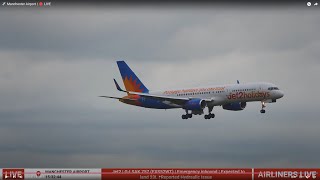 ✈️ Jet2 757 Hydraulic Emergency Landing  23L  Manchester Airport  🔴 LIVE [upl. by Enitsuga533]