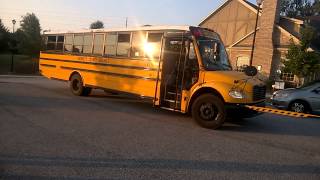 Aydens 1st day of school getting on the school bus [upl. by Llerroj]