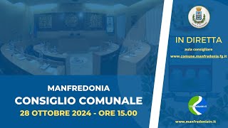 CONVOCAZIONE del CONSIGLIO COMUNALE  Manfredonia 28 OTTOBRE 2024 [upl. by Aidas594]