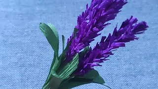 Diy Lavender flowers from crepe paper [upl. by Adall]