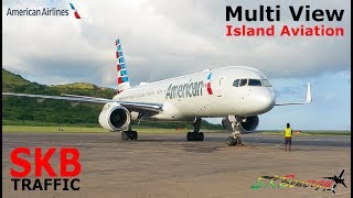 Multi View  American Airlines 757200 engine start and taxi for departure  St Kitts Airport [upl. by Lourdes]