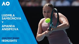 Liudmila Samsonova v Amanda Anisimova Highlights  Australian Open 2024 First Round [upl. by Rivkah]