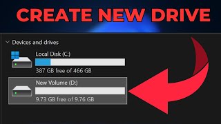 How to Create Partition in Windows 10 amp Windows 11  Create New Drive 2024 [upl. by Eliezer307]