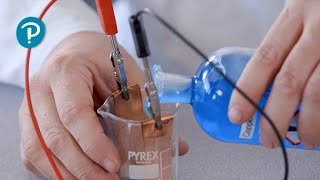 Pearson Edexcel 91 Comb Sciences  electrolysis of copper sulfate with copper electrodes [upl. by Cantu]