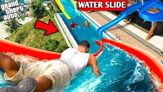 Franklin Made Giant Waterslides in his house in GTA 5 😲 [upl. by Flip766]