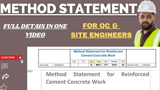 How To Prepare Method Statement Method Statement for RCC Work Method statement in Construction [upl. by Ahsilram993]