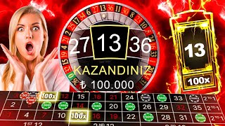 RULET  180 TL İLE 100000 TL LİGHTNİNG RULET DÜNYA REKORU  rulet roulette casino [upl. by Feune58]