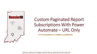 Bursting Paginated Report URLs With Power Automate [upl. by Aminta]