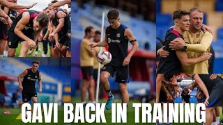 GAVI RETURNS TO ACTION FC Barcelona Training Session [upl. by Trebleda818]