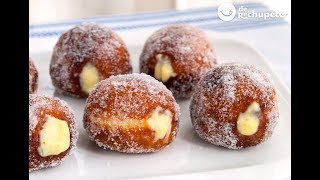 Cómo hacer donas donuts o berlinas rellenas de crema [upl. by Nailimixam]