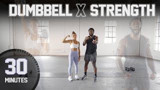 30 Minute Full Body Dumbbell Strength Workout NO REPEAT [upl. by Amsden538]