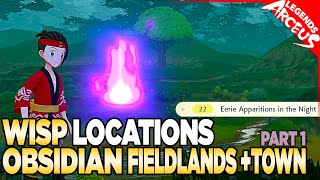 Every Wisp Location in Obsidian Fieldlands amp Jubilife Village  Pokemon Legends Arceus [upl. by Liakim]