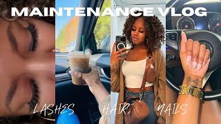 ATHOME MAINTENANCE VLOG  Hair Nails Lashes amp Chit Chat [upl. by Lledal]