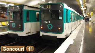 Goncourt  Ligne 11  Métro de Paris  RATP MP59 [upl. by Pollard]