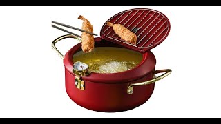 UNIKON Tempura Fry Pot Deep Fryer Frying Chicken Pot Kitchen Deep Fryer Pan with Thermometer [upl. by Akamahs]