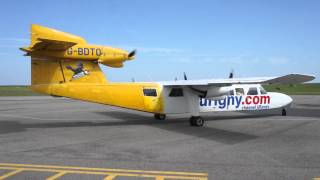 Britten Norman Trislander Engine Start Procedure Aurigny Air Alderney Airport [upl. by Aneehs269]