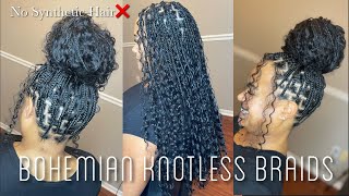 The BEST Hair For Boho Knotless Braids  Using ONLY 100 Human Hair  No Synthetic Hair  YWigs Hair [upl. by Janos175]