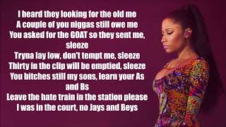 Nicki Minaj  Barbie Goin Bad Lyrics Drake amp Meek Mill Diss Remix [upl. by Ericha913]