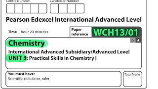 A level  chemistry  unit 3  Edexcel  October 2022 [upl. by Naehgem]