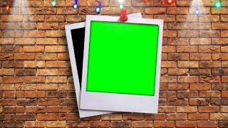 Green Screen Polaroid Picture Empty Frame On Bricks Wall background [upl. by Inaja]