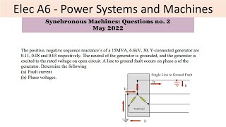 PEO solved examples ELEC A6 Synchronous Machines no 2 [upl. by Bonneau]