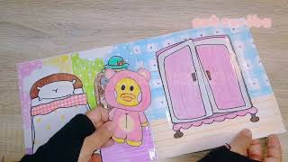 How To Make Paper Doll House for my Paper Duck  quiet book tutorial  adila dan hasna paperduck [upl. by Aleil243]