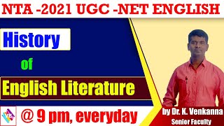 History of English Literature II UGC NETENGLISH LITERATURE CLASSES II APSET II Dr K VENKANNA I [upl. by Ytak]